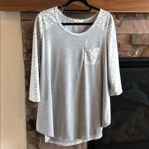 Semi-sheer Leopard Back tunic.